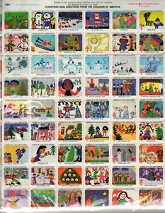 Christmas 1978 Greetings from the Children of America Seals Complete Sheet - Picture 1 of 1
