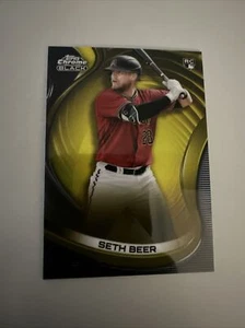 2022 Topps cromo negro béisbol Seth cerveza oro refractor 24/50 tarjeta de novato - Imagen 1 de 2