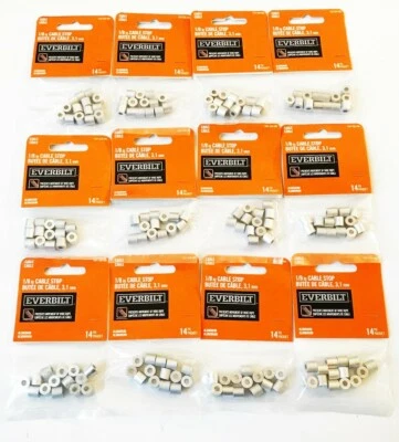 168pcs EVERBILT 1/8" ALUMINUM CABLE STOPS SLEEVES SWAGE WIRE ROPE CABLE 965081