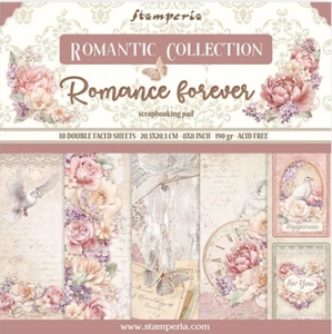 Stamperia ROMANCE FOREVER - 8"" X 8"" papel de doble cara - 10 HOJAS - ENERO 2024 - Imagen 1 de 14