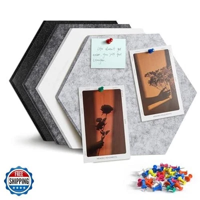 Uoisaiko 12" Large Bulletin Board with 15 Push Pins, Pack of 4 He - Image 1 of 4