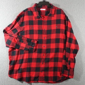 Sonoma Flannel Shirt Men 3XB Tall Chest Pockets Supersoft Double Brushed Red - Picture 1 of 9