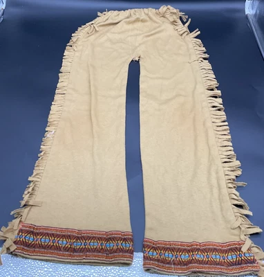 Pantalones de disfraz vintage para niños nativos americanos con flecos Foto 1 de 4