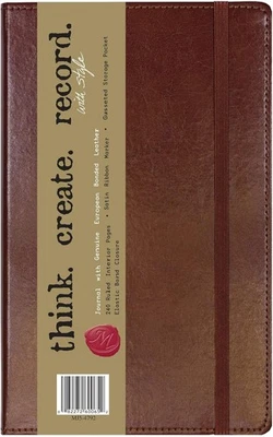 New C.R. Gibson Brown Bonded Leather Notebook with 240 Ruled Pages 5"W X 8.25"H - Image 1 of 4