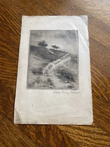 EDITH LORING GETCHELL VINTAGE ETCHING LANDSCAPE TORREY PINES CENTRAL CA PATHWAY - Picture 1 of 17