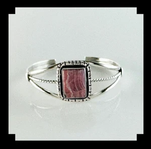 Pulsera nativa americana de ley y rodocrosita - Imagen 1 de 7