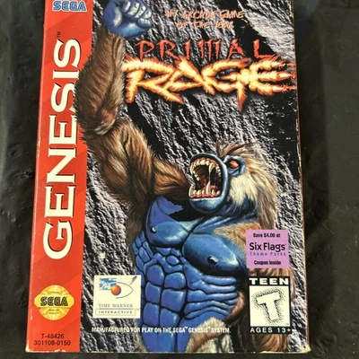 Primal Rage (Sega Genesis, 1995) authentic tested No Manual. Pre-Owned/Used.  - Image 1 of 4