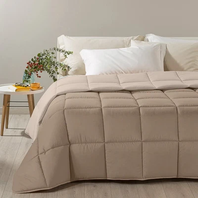 Trapunta matrimoniale microfibra Caleffi tortora moderna calda anallergica letto - Immagine 1 di 2