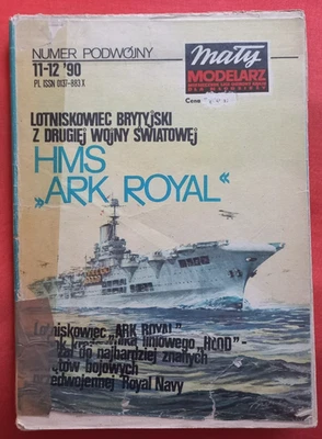 Modellbaubogen Maly Modelarz 11-12/90, Aircraft Carrier HMS ARK ROYAL in 1:300 - Bild 1 von 4