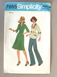 1970's Simplicity Misses' Dress,Top Pattern 7665 Size 10 UNCUT - Picture 1 of 2