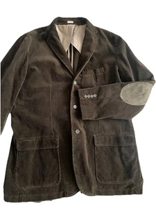 J. Chaqueta Blazer Deportiva Crew Vintage Para Hombre XLT Pana Marrón Parche en el Codo Preppy - Imagen 1 de 10