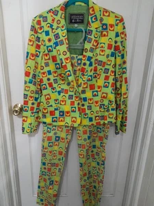 Blazer y pantalones Versus Gianni Versace para mujer de colección años 90 círculos y cuadrados - Imagen 1 de 13