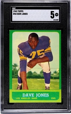 1963 Topps DEACON JONES ROOKIE Los Angeles Rams #44 SGC 5 EX Condition - Image 1 of 2