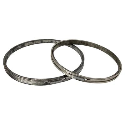 Set Of 2 Vintage Embroidery Hoops 7" & 8.5" Diameter Round Cork & Metal - Image 1 of 4