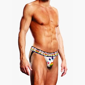 Ropa interior sexy Prowler de gran tamaño con correa deportiva blanca gay masculina - Imagen 1 de 10