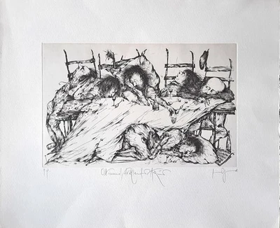 GERTRUDE DEGENHARDT - O Himmel strahlend. Handsignierte + nummerierte Radierung. - Bild 1 von 4