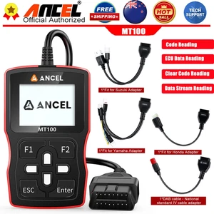 ANCEL MT100 Motorcycle OBD2 Scanner Engine Diagnostic Tool ABS Code Reader - Picture 1 of 7
