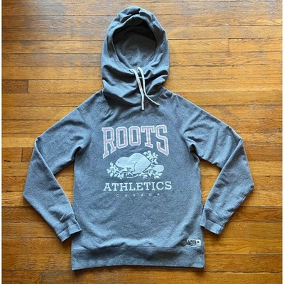 ROOTS ATHLETIC CANADA Gray Hoodie Womens sz L (fits like a sz M) - Image 1 of 4