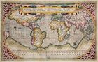 large historic 1589 WORLD MAP OLD ANTIQUE STYLE WALL MAP FINE art print POSTER