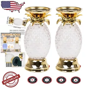 Cozy Color Changing Pineapple Table Lamps - Battery/USB Gold Finish Set - Picture 1 of 11
