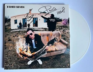 SHED SEVEN Autographs Signed 12" Cover Includes White Vinyl [K1968] - Picture 1 of 4