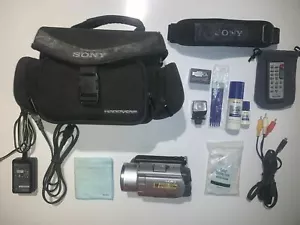Sony Handycam DCR-SR100 Camcorder With Lot Accessories (Working But Damage LCD) - Picture 1 of 12