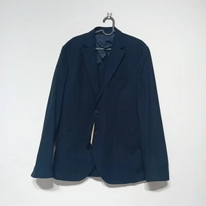 Massimo Dutti Mens Suit Jacket UK 40 blue navy Wool Smart Formal - Picture 1 of 17