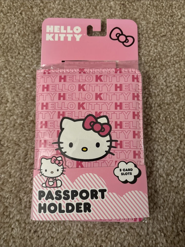 Sanrio Hello Kitty "5 Card Slots" Passport Holder Cute Travel Wallet -