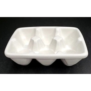 Williams Sonoma Egg Carton White Ceramic Six Spaces 6.25" x 4.5" - Picture 1 of 5
