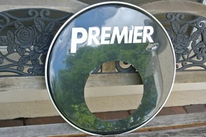 PREMIER 20" EBONY FRONT LOGO BASS DRUM HEAD for YOUR DRUM SET! LOT Q974 - Picture 1 of 9