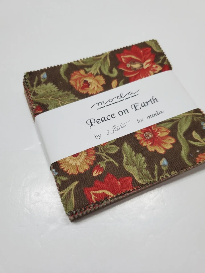 3 Sisters Peace On Earth 5 Inch Charm Pack Moda OOP Sew Quilt Christmas Square - Image 1 of 1