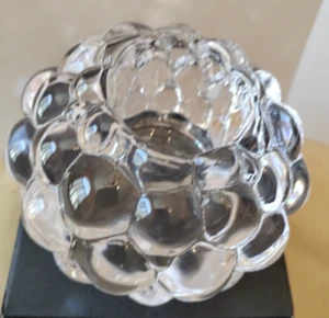 Orrefors Raspberry Tealight Holder by Anne Nilsson, Crystal Candlelight New - Picture 1 of 12