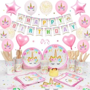 Globos Guirnalda Cumpleaños Fiesta Decoración Suministros Set Platos Servilletas Tazas - Imagen 1 de 7