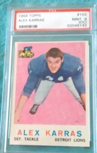 ALEX KARRAS HOF ROOKIE CARD 1959 TOPPS # 103 PSA 9(OC) - Picture 1 of 2