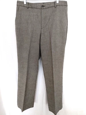 Pantalones de vestir de lana forrados en espiga Chaps negro/blanco talla 12 #16807 Foto 1 de 4