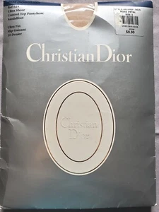 Christian Dior Vintage Sz 3 ROSE PETAL Ultra Sheer Pantyhose Control Sandalfoot  - Picture 1 of 7