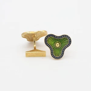 Mughal Pattern Sterling Silver Triangle Shape Green Blue Enamel Christmas Gift - Picture 1 of 5
