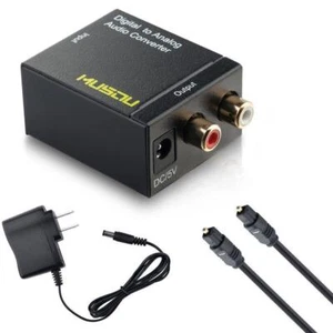 Adaptador Convertidor De Audio De Coaxial Óptico Digital A Rca Analógico Con... - Imagen 1 de 6