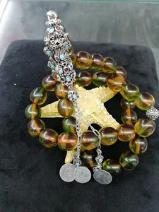 Deutscher Faturan Rosenkranz Islamisches Gebet 33 Perlen Masbaha Tasbeeh Handarbeit - Bild 1 von 7