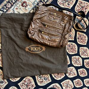 Tods Handbag Brown Nylon Crossbody Messenger Bag
