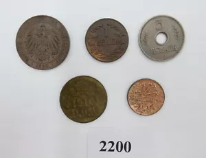 Posten / LOT Heller Pesa 1890-1913 Deutsch Ost Afrika 5 Münzen DOA - Bild 1 von 7
