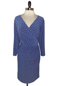LAUREN RALPH LAUREN Plus Size 20W Sheath Dress Blue Red White Floral 3/4 Sleeve - Picture 1 of 5
