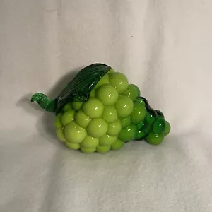 Vintage Murano Style Decorative Green Grape Cluster Art Glass - Picture 1 of 5