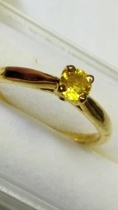 CUTE UNTREATED NATURAL ORIENTAL CITRINE IN 14K YELLOW GOLD RING SIZE 6.25-6.5 - Picture 1 of 11