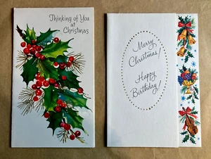 2 Vintage Grüße inkl. & Rost Basteln GRUSSKARTEN Weihnachten & Geburtstag, Stechpalme - Bild 1 von 10