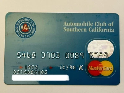Tarjeta de crédito Automobile Club of Southern California▪️1998 Exp▪️Sin firmar▪️Error Foto 1 de 2