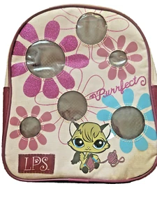 Littlest Pet Shop 2008 rosa e viola glitter mini zaino finestre per animali domestici raro - Foto 1 di 5