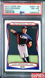 2010 ALEX BREGMAN ROOKIE TOPPS USA BASEBALL #USA-49 PSA 8 - Picture 1 of 2