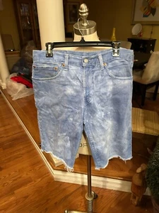 Levis 511 Shorts in Blau Bleach Wash Gr. 34. Ausgefranster Saum. herren - Bild 1 von 5