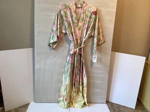 california dynasty robe sz M floral pink pocket (1) shoulder pads - Picture 1 of 10